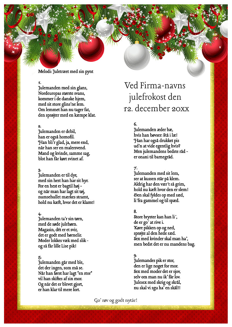 En vulgær julesang - Festsange med